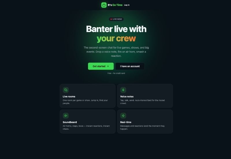 itsgotime.live website screenshot