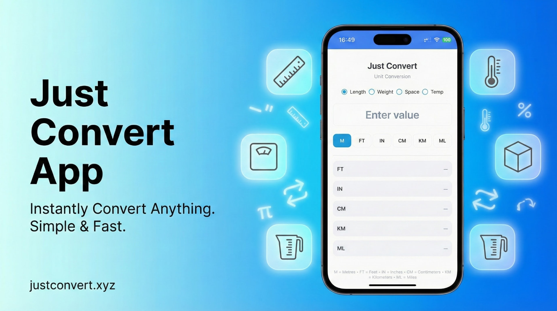 Just Convert app screenshot