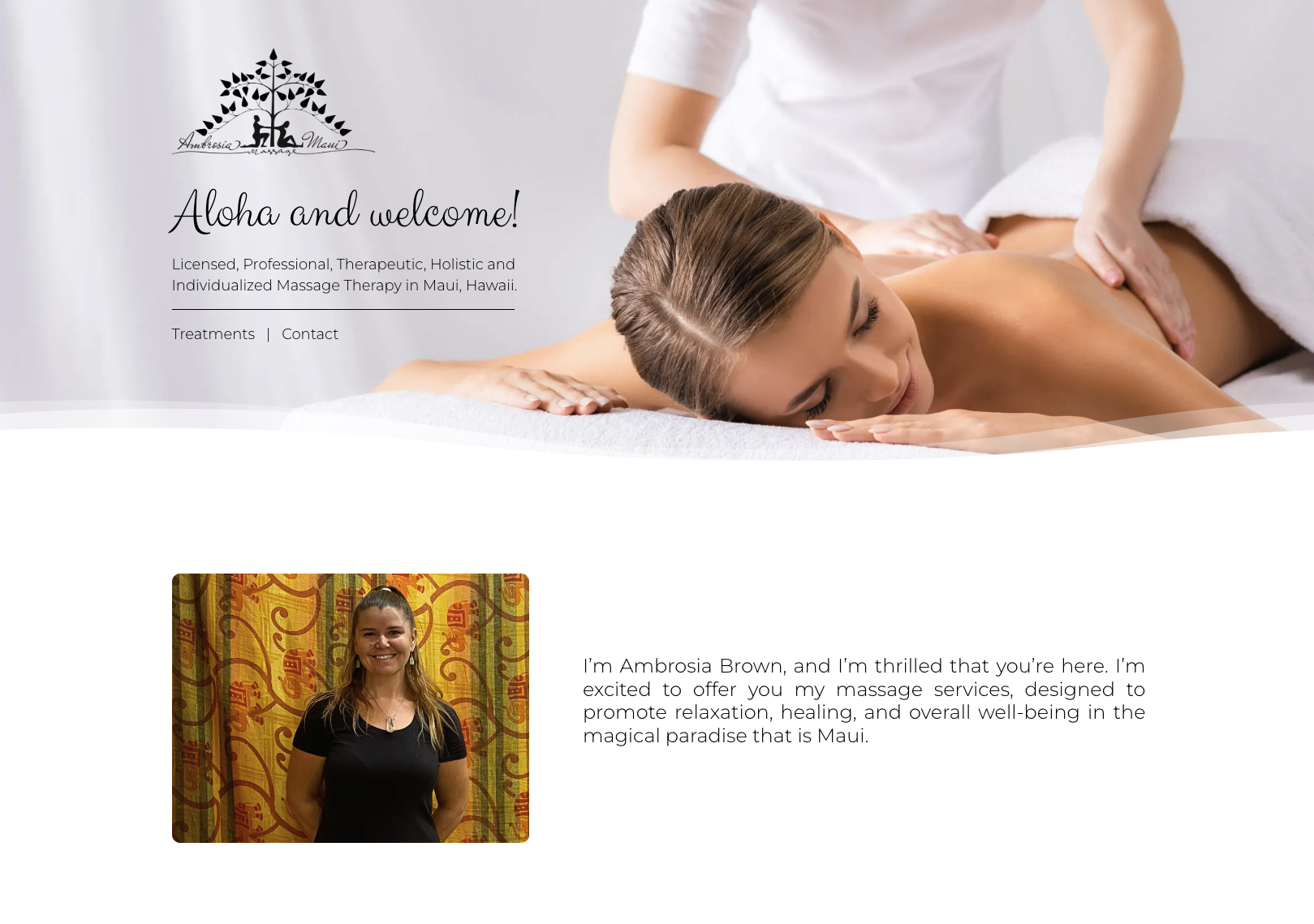 ambrosiamassagemaui.com website screenshot