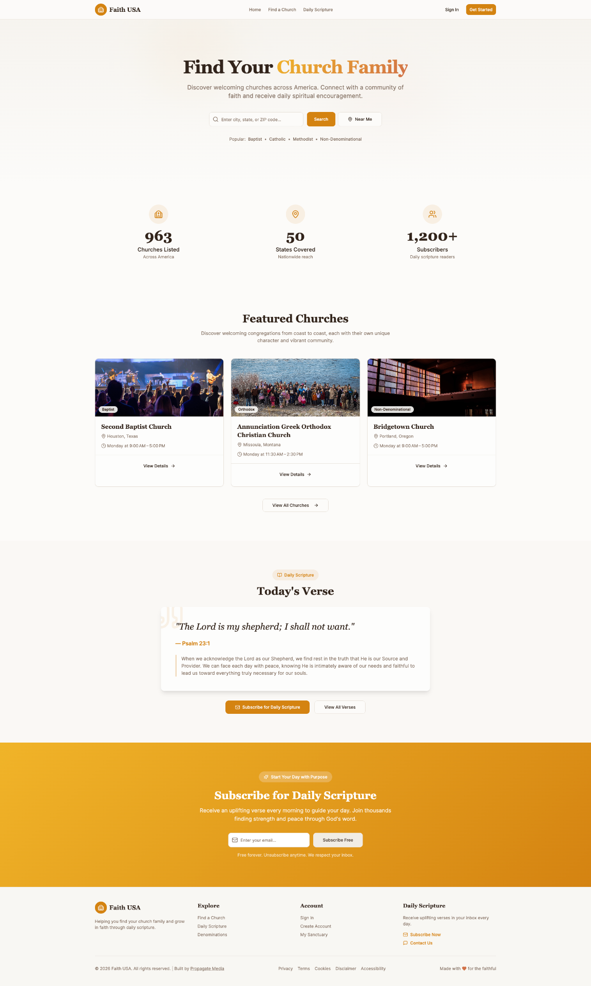 faithusa.com website screenshot