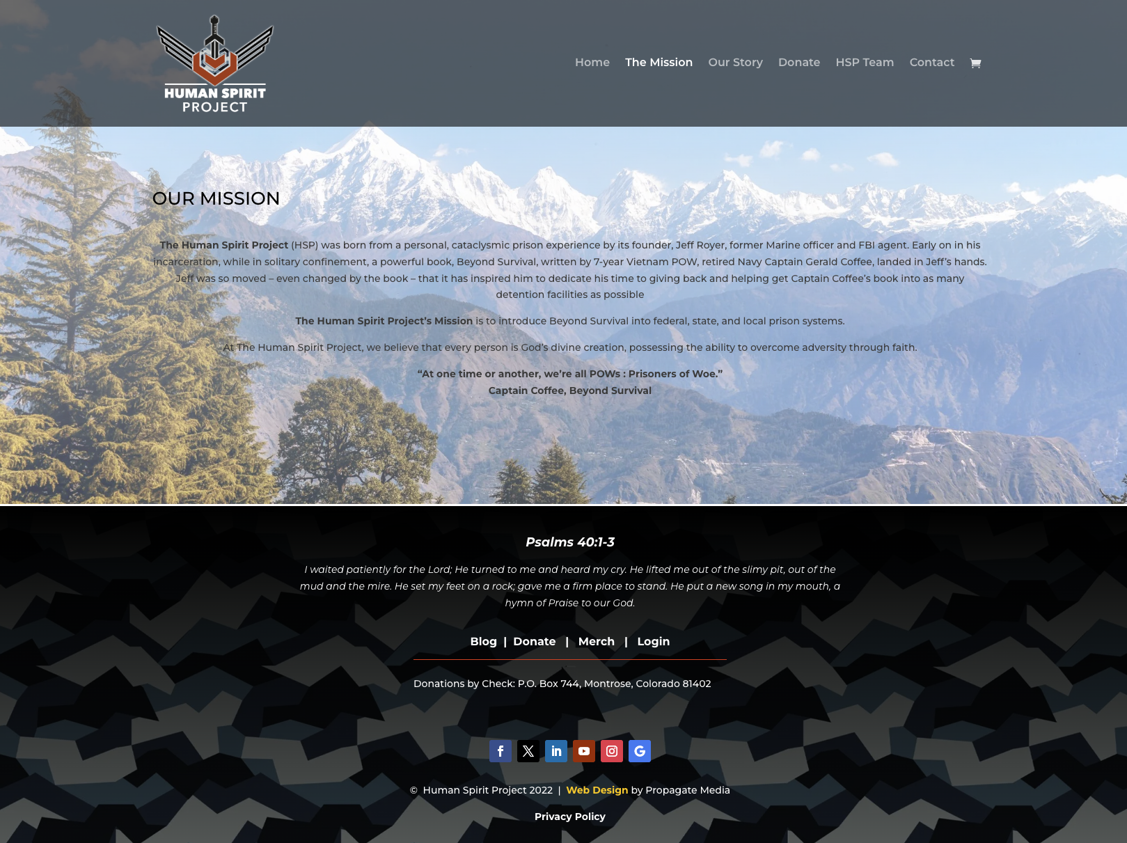 humanspiritproject.org website screenshot