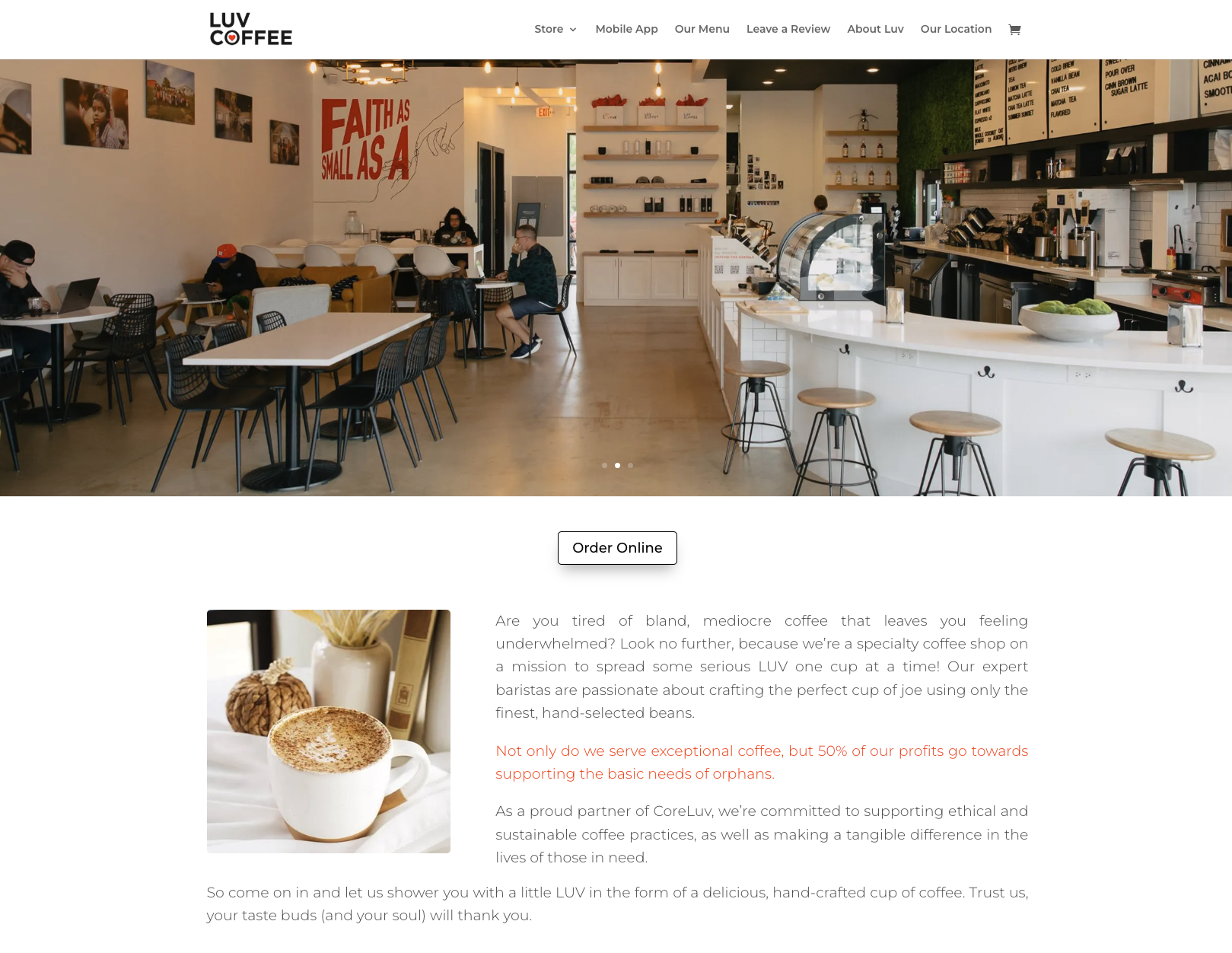 luvcoffee.org website screenshot