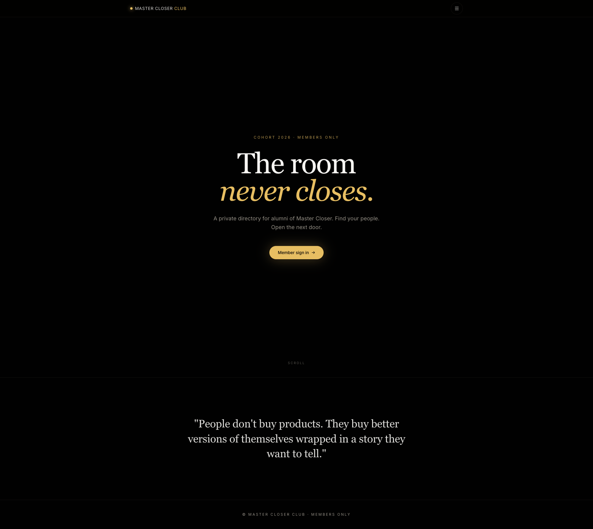 mastercloser.club website screenshot