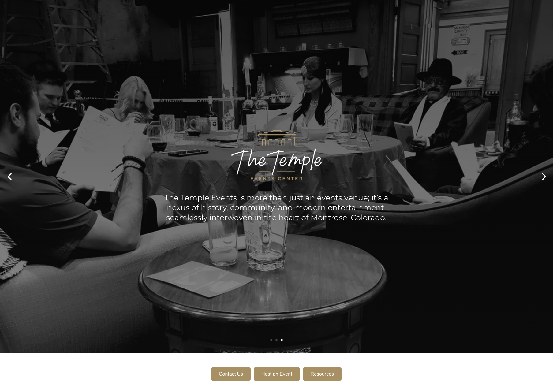 thetempleevents.com website screenshot